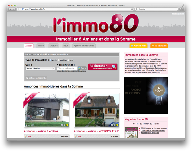 creation site immobilier immo80